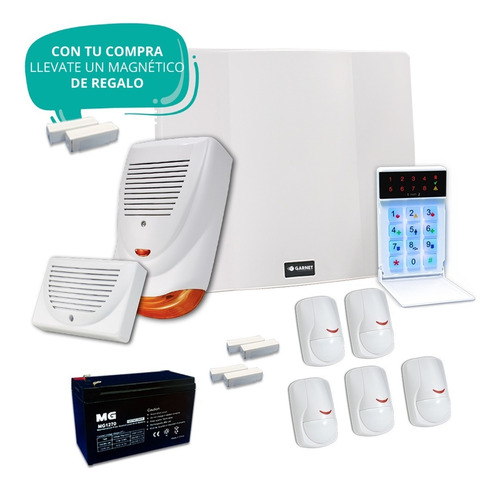 Kit Alarma Para Casa+ Batería+ Sensor Cableado+sirena