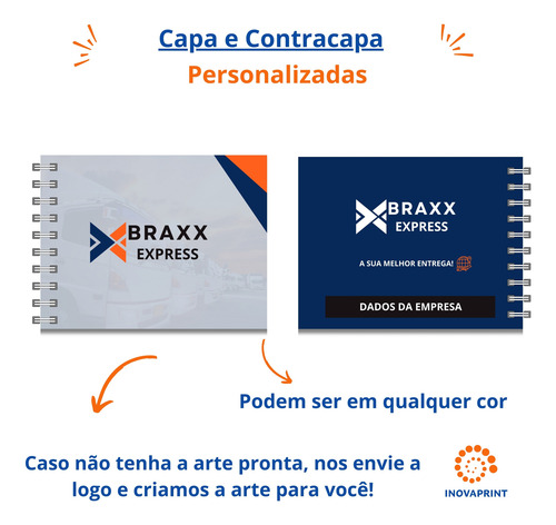 10 Cadernos A5 Horizontal Com Logomarca Na Capa E Miolo