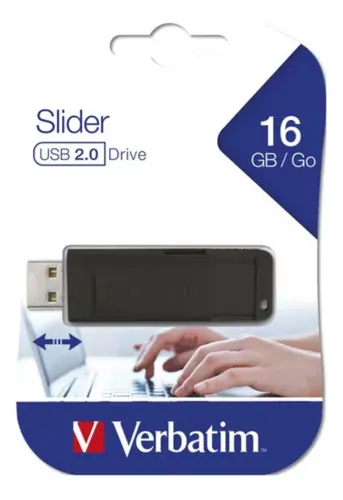Pendrive 16 Gb Slider 3.0 Verbatim Negro