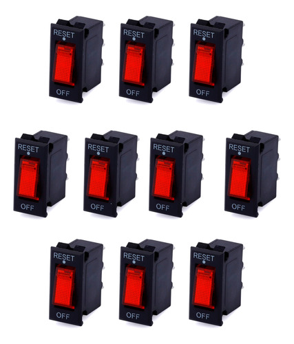 10 Piezas Switch Interruptor Balancín 125v Ac 15a Iluminado