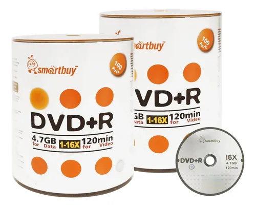 Dvd+r Smartbuy 4.7gb 16x 200 Pack Logo Top Surface | MercadoLibre