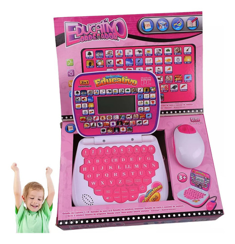 Mini Laptop Interactiva Educativa Español/inglés Niños Simop Rosa