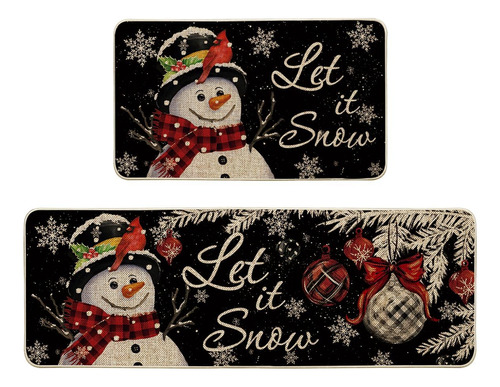 Tapetes De Cocina De Navidad Con Diseño De Muñeco De Nieve Y