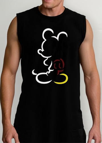 Playera Sin Manga - Mickey Mouse Silueta Clasica Retro