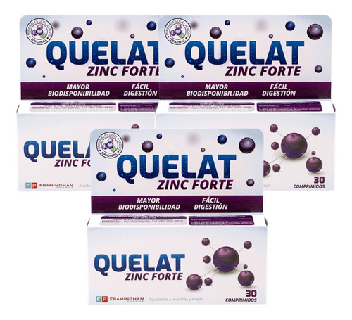 Quelat Zinc Forte X 30 Comprimidos Combo X 3