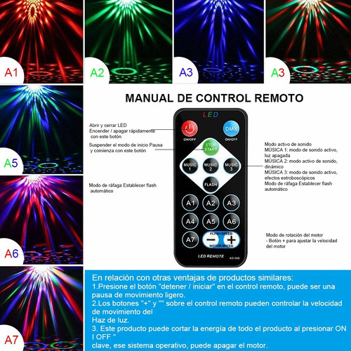 Luz De Fiesta Con Mando A Distancia Iluminación Dj
