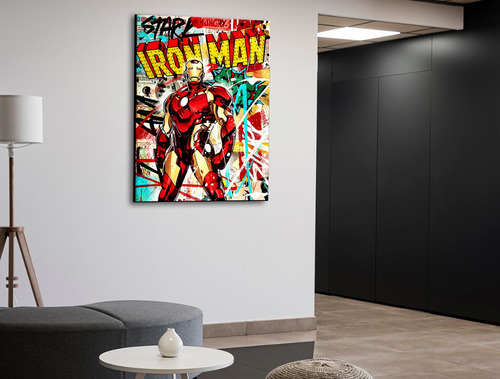 Cuadro Decorativo Para Hogar/ Negocio Kaws Street | 60x40 Color Iron Man