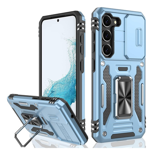 Funda Ikazz Cubre Camara Shockproof Para Galaxy S23 Celeste