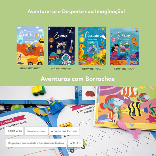 Livro Aventuras Com Borrachas Colorir E Atividades: Fazenda, De Brijbasi. Aventuras Com Borrachas, Vol. 1. Editorial Todolivro, Capa Capa Flexível, Edição 1 Em Português, 2024