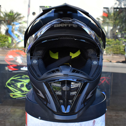 Capacete Masculino Bieffe B-trail Authentic Preto Fosco Moto