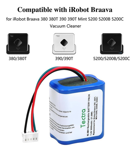 Tectra 72v 3000mah Ni-mh Batería Recargable Para Irobot T T