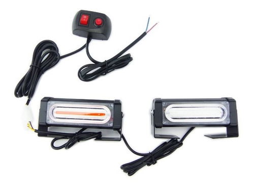 Luces X2 Cob Led Strobo Baliza/ Con Switch/ Luz Roja-azul, 