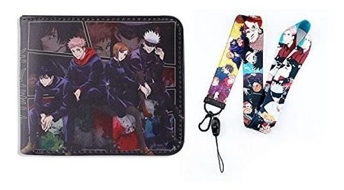 Anime Jujutsu Kaisen Bifold Cartera De Cuero Purse S1dty