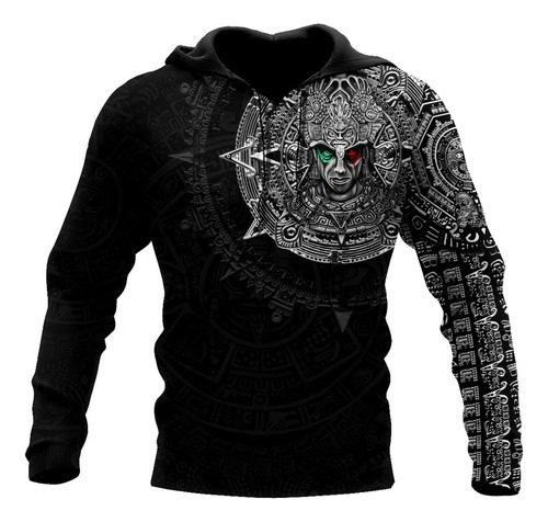 Sudadera Polar Unisex Cool Aztec Warrior México T83 Maya