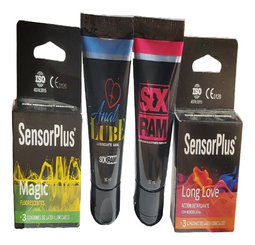 Pack 4 Preservativos Sensor Plus  + Anal + Exitante