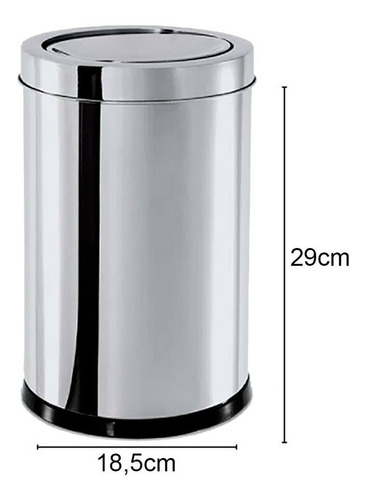 Bote de basura de acero inoxidable con tapa inclinable, 7,8 litros, 3032/206, color Brinox, acero inoxidable