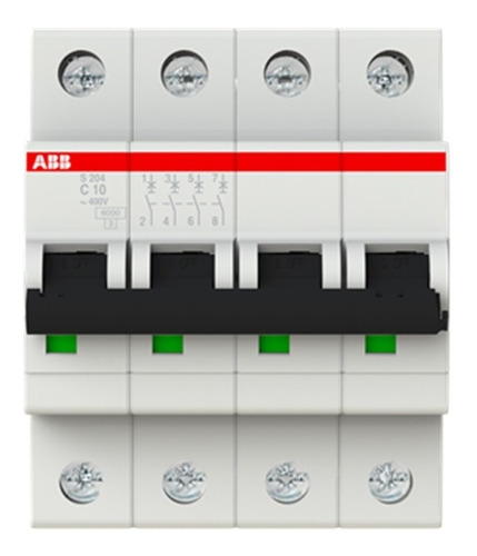 2cds254001r0104 S204-c10 Int. Termomagnetico 4p 6ka 400 Vca 