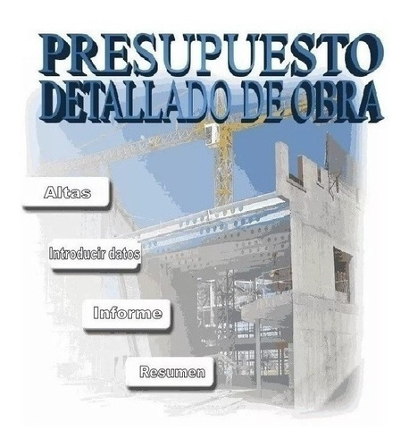 Gestión Presupuesto De Obras Formulado En Excel Obra