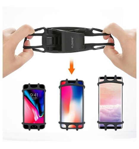 Imagen 4 de 4 de Soporte Porta Celular Bicicleta Moto Silicona Reforzado