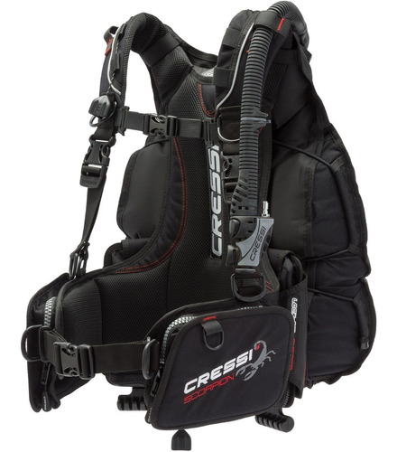 Chaleco Bcd Cressi Scorpion Para Buceo Tecnico Tipo Ala Color Negro Talla XS