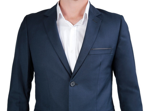 Imagem 3 de 6 de Terno Masculino Alfaiataria Poliviscose Marinho