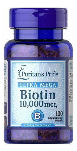 Biotina Cabello Uñas 100 Capsulas Softgels 10000mcg 