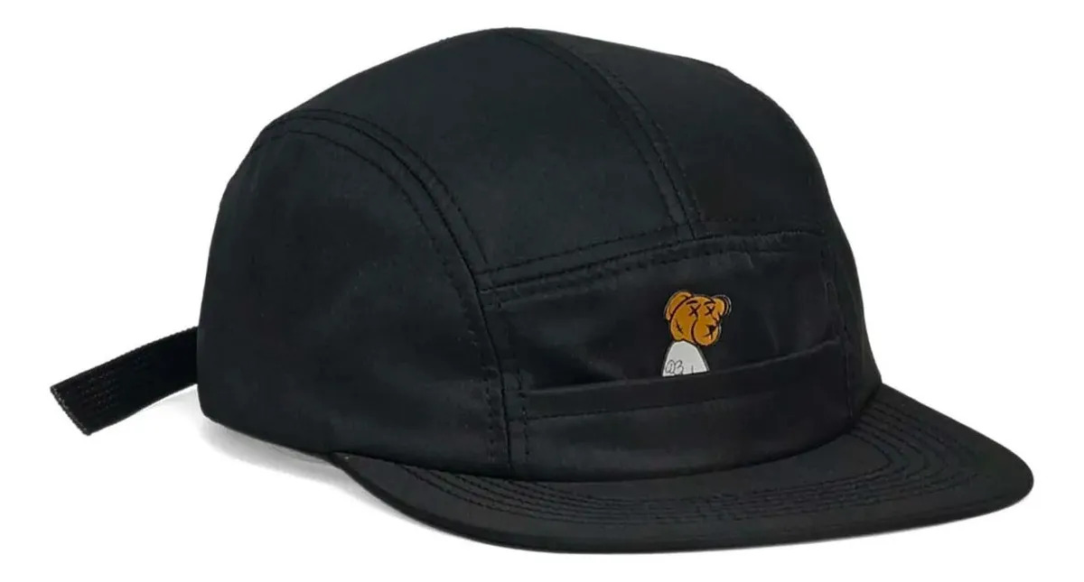 Boné Aba Reta Five Panel Ajustável Bolso Urso Anth Co Preto Único