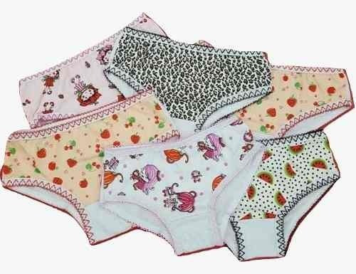 Kit 10 Calcinhas Menina Infantil De Algodão Lateral Larga