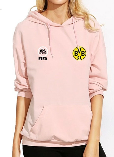 Buzo Hoodie Capota Borussia Dortmund Fifa Ea Sports Mujer