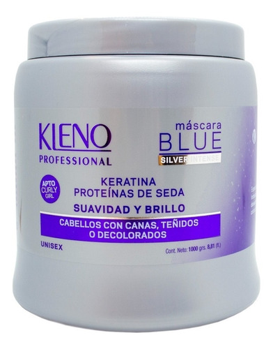 Kleno Blue Mascara Silver Intense Matizadora Rubios 1kg