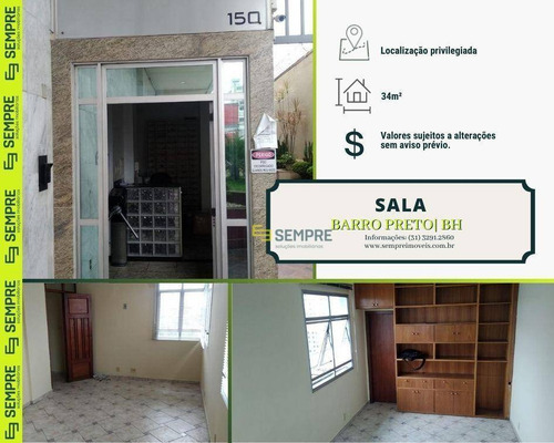 Imagem 1 de 16 de Sala Para Alugar, 34 M² E 01 Vaga - Barro Preto - Belo Horizonte/mg - Sa0093