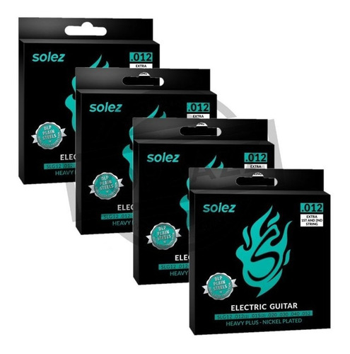 Kit 4 Encordoamentos Solez Guitarra 0.012 Dlp - Slg12