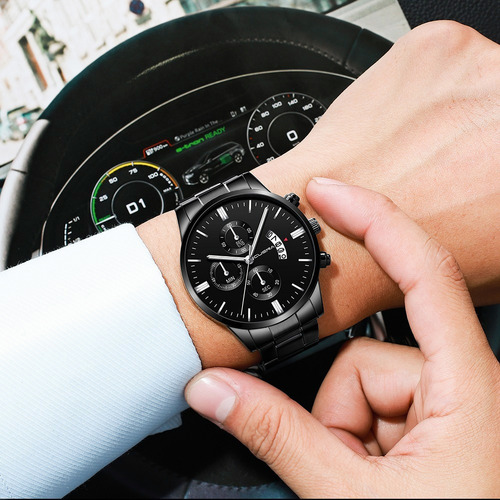 Nuevo Reloj Original Con Fecha Reloj Correa De Metal Hombre
