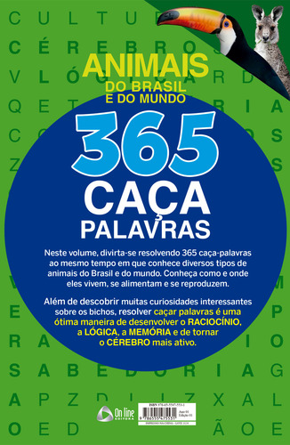 Almanaque Passatempos Sabe-tudo 365 Caça-palavras - Animais Do Brasil E Do Mundo, De A Line. On Line Editora, Capa Mole Em Português
