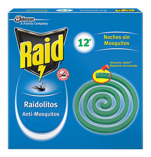 Insecticida En Espirales Raid Espirales Verdes 12 Piezas