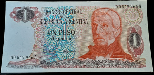 Bottero N 2601 Billete 1 Peso Argentino. Sin Circular 