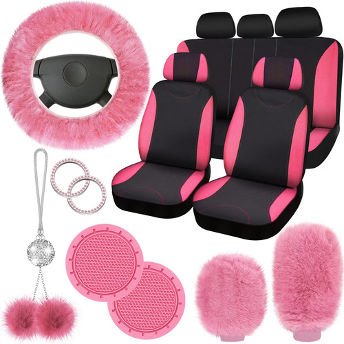 17 Pcs Car Seat Cover Full Set For Women Universal Fit Front