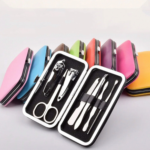 Set Manicuria Pedicuria Con Estuche X 7 Piezas