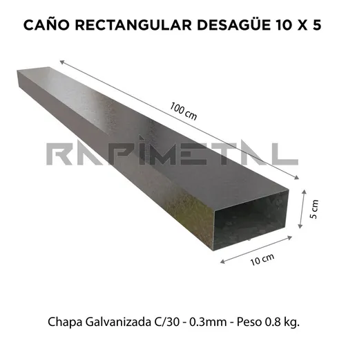 Caño 2 X 4 Desague. Stock. Envios. X Mt