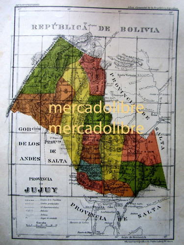 Plano Color 1917 Provincia De Jujuy Ferrocarril Tren Mapa