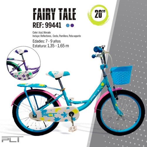 Imagen 5 de 8 de Bicicleta Rin 20 Plt Fairy Tale Para Niñas