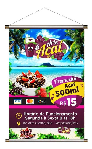 Modelo De Banner Personalizado Açaí - Vetores - Corel Draw