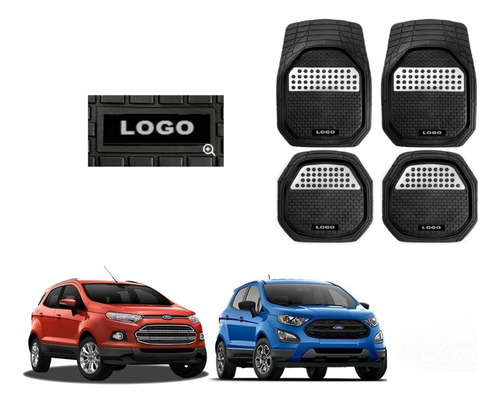 Tapetes 4pz Charola 3d Logo Ford Ecosport 2013 - 2021 2022