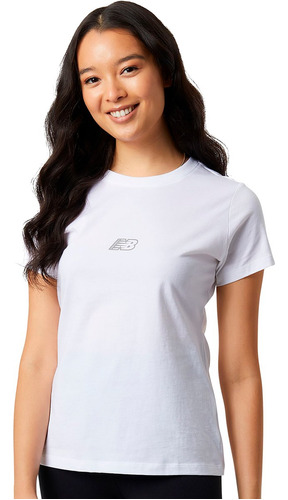 Remera New Balance Essentials Tee Dama Algodón Asfl70