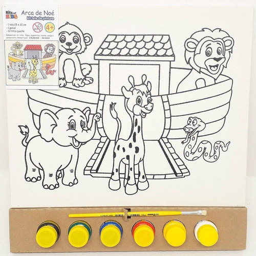 Kit Pintura Tela 25x30 Cm Arca De Noé - Kits For Kids