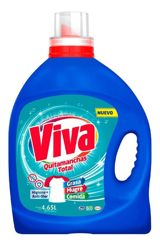 Detergente Líquido Viva Poder Dual Con Clorox Higiene 4.65l