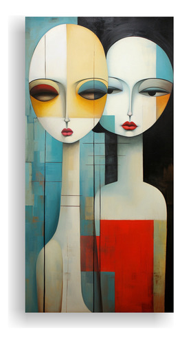 60x30cm Cuadro Abstracto Contraste Meninas: Arte Contemporá