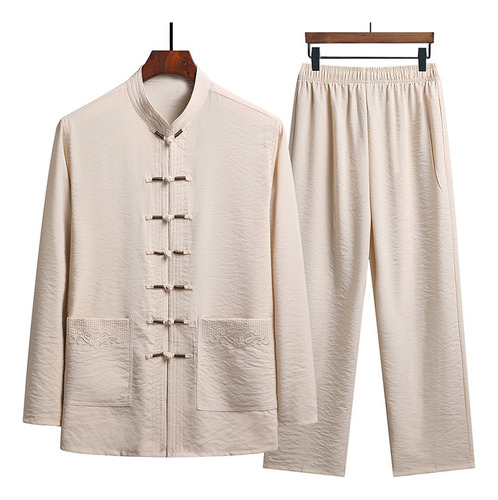 Conjunto De Camisa Y Pantalones De Taichí Para Hombre, Camis