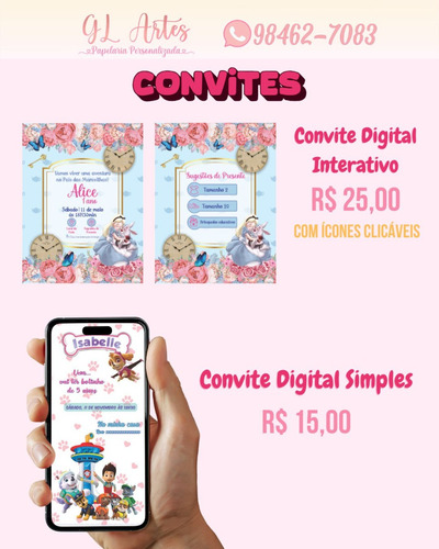 Convite Digital (fazemos Qualquer Tema)