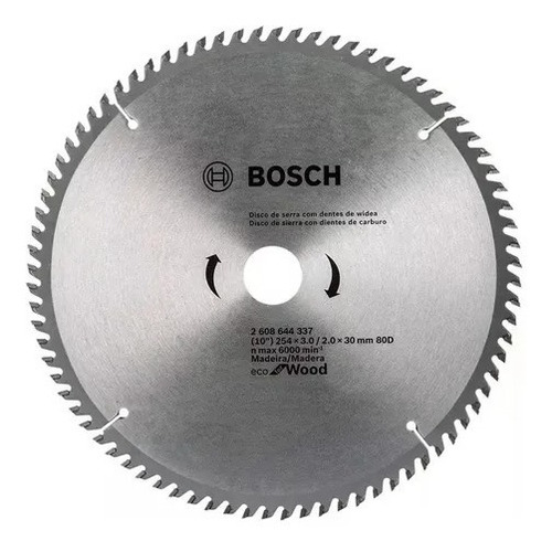 Disco Sierra Circular/ Ingletadora 254mm 80d Eco Wood Bosch